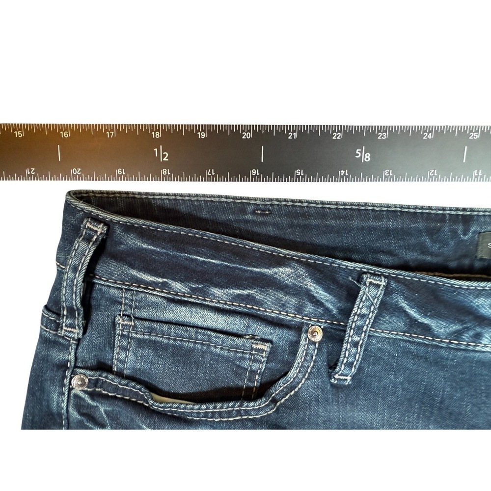 Silver Jeans Suki Slim Bootcut Jeans Womens 20x31 Blue Denim Dark Wash Mid Rise - Picture 5 of 7